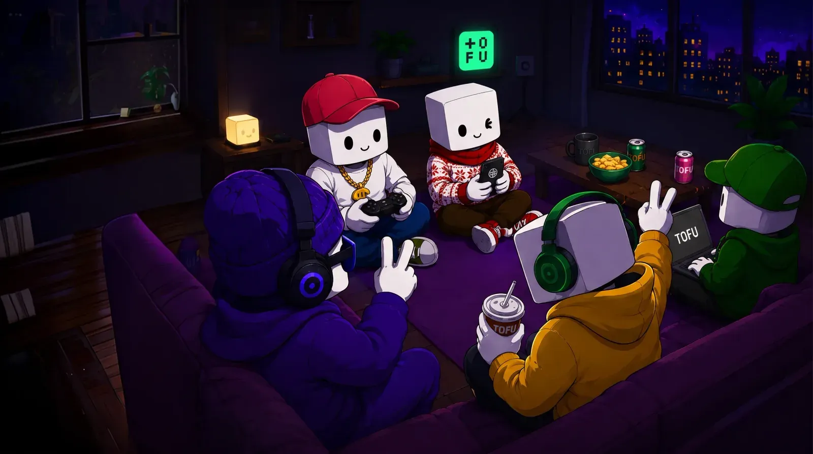 A whole room of traders — together in the same space, still grinding in the dark